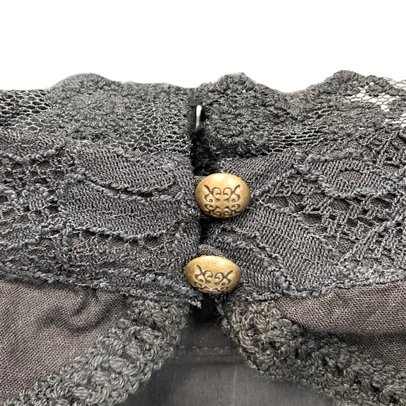 🆕 NEW Jackson Rowe Fria Black Lace Mock Neck Blouse Bohemian Backless Top XS - Picture 7 of 7